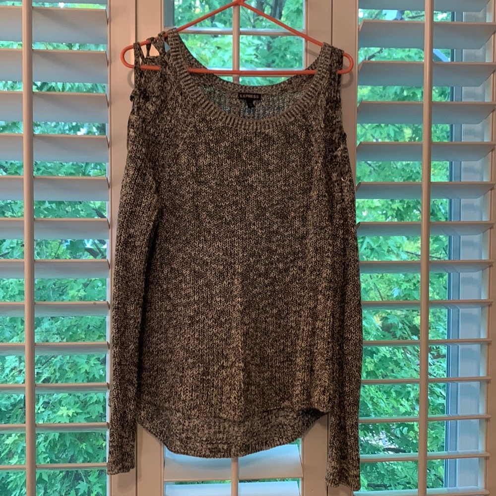EXPRESS Black, White, and Grey Sweater